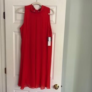 Signature by Robbie Bee Orange Mock Neck Sundress